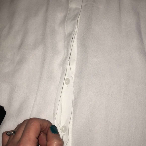 Sheer White Blouse NWOT - Picture 3 of 8